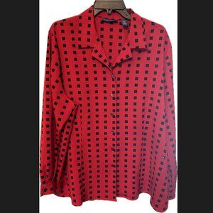 Karen Scott II Collared Button Down Blouse 2X